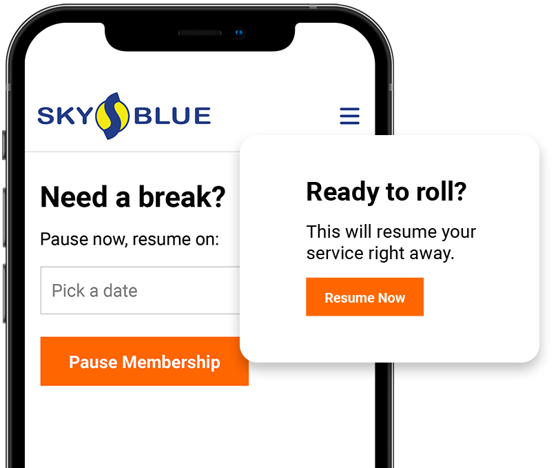 Pause or resume membership screenshots